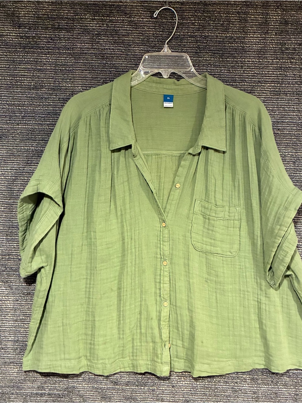 Old Navy Green Button-Front Casual Men's Shirt
